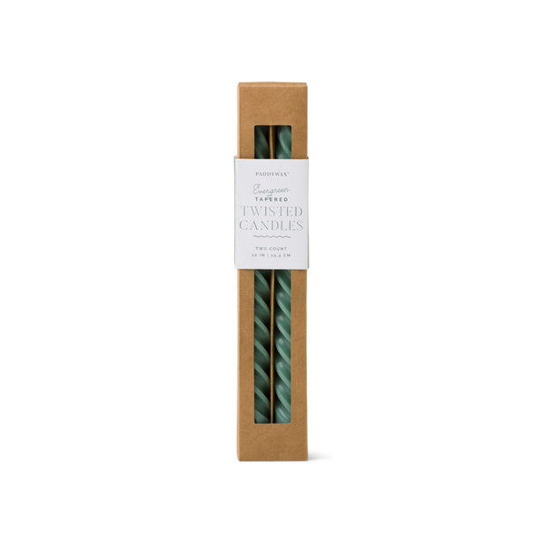 Twisted Taper Candles - Evergreen