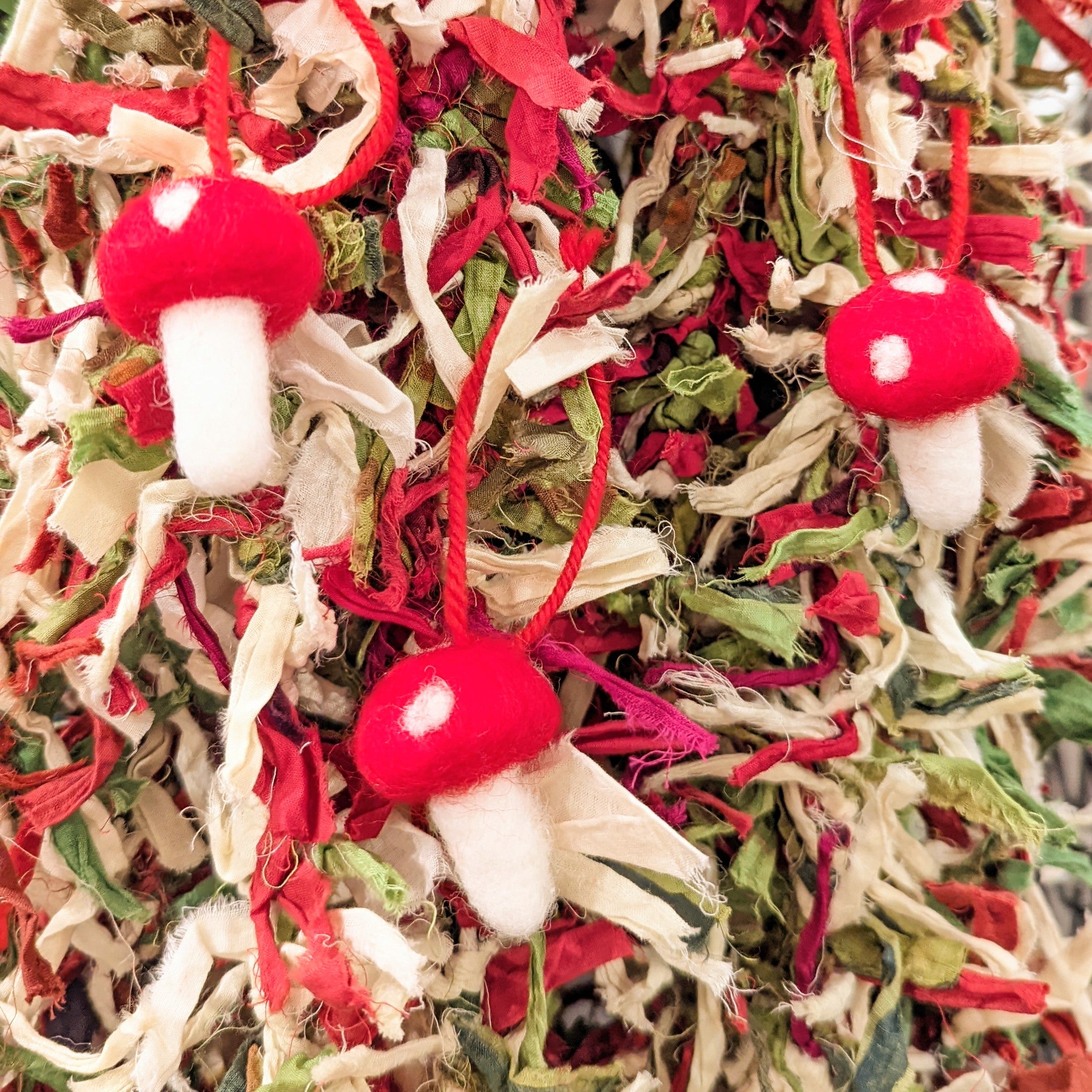 Pack Of Ten Mushroom Decorations