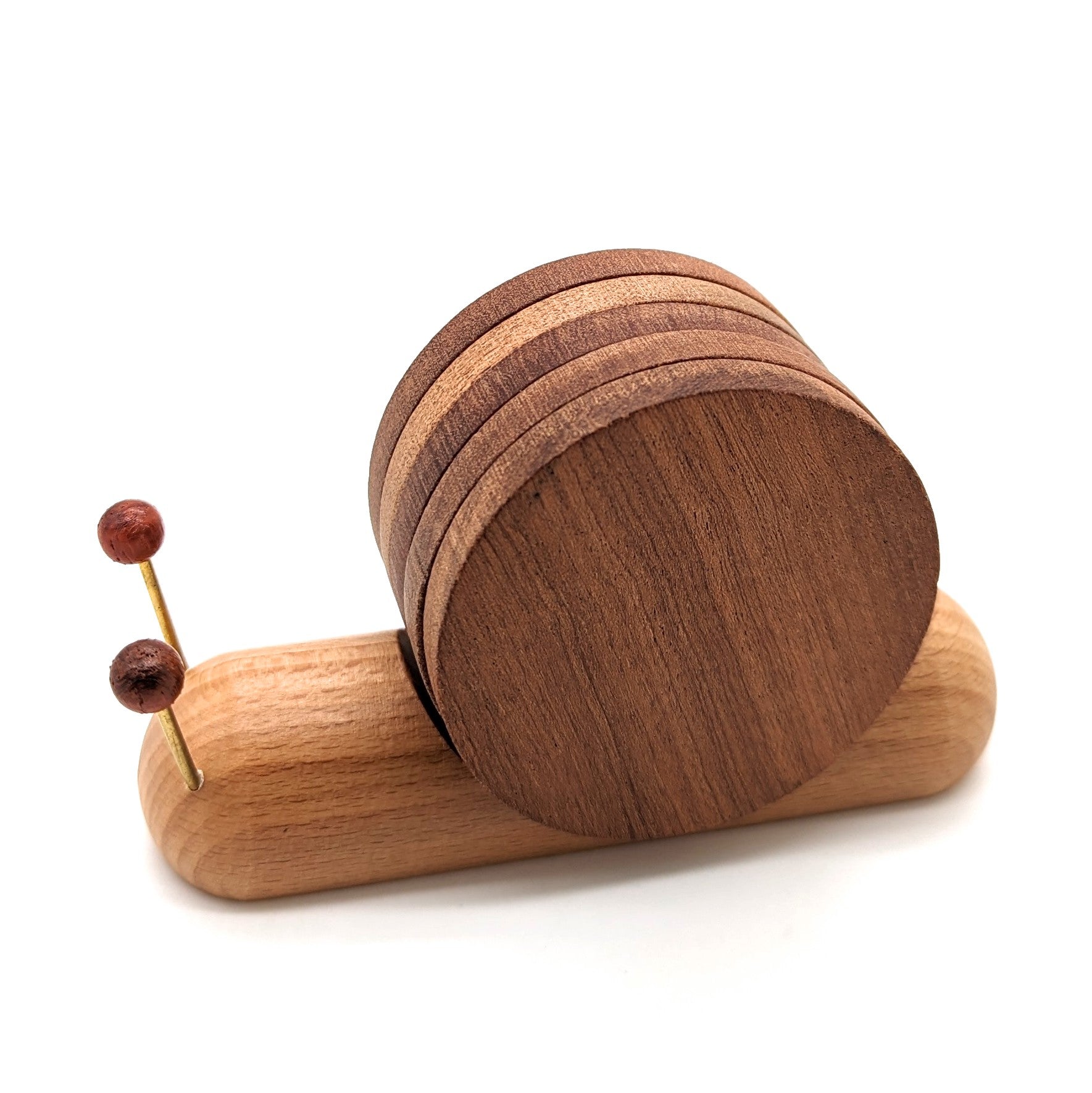 Wooden Snail Coaster Set