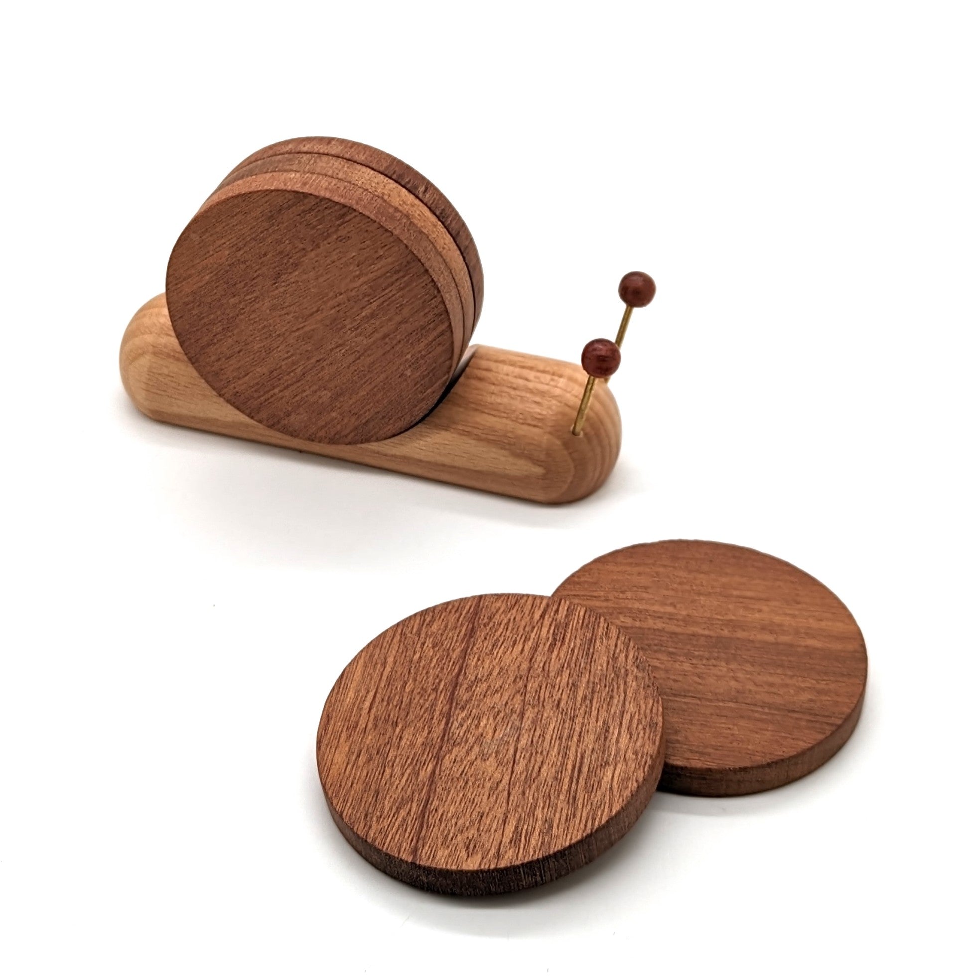 Wooden Snail Coaster Set