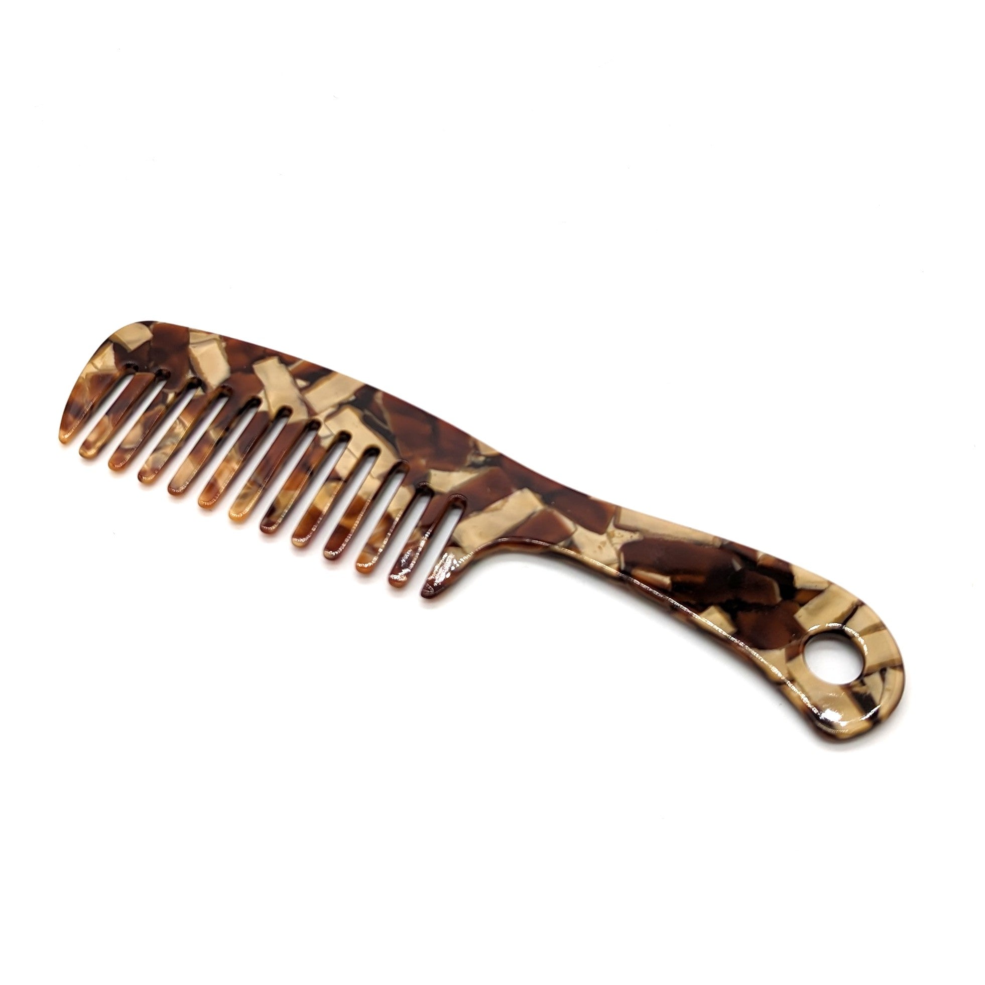 Tortoise Shell Confetti Wide Tooth Comb