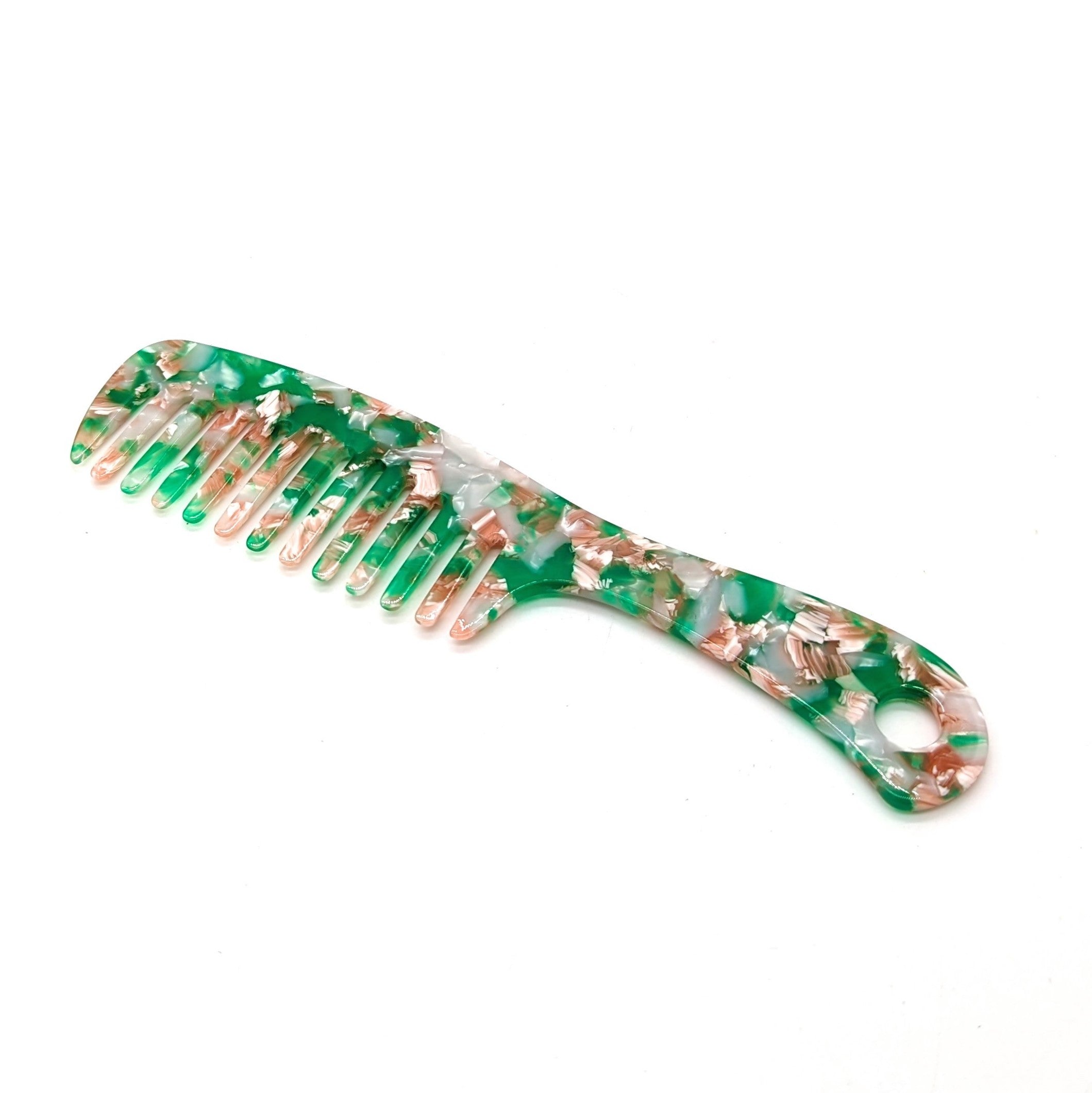 Green Confetti Wide Tooth Comb