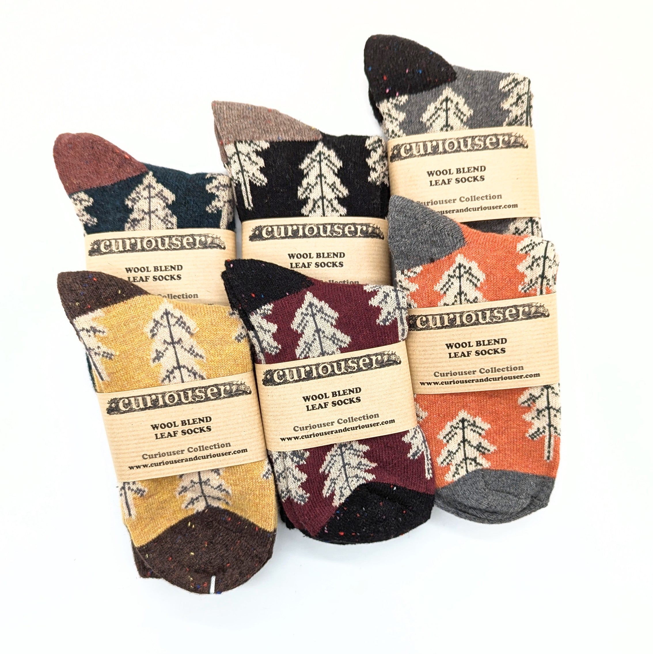 Wool Blend Leaf Socks