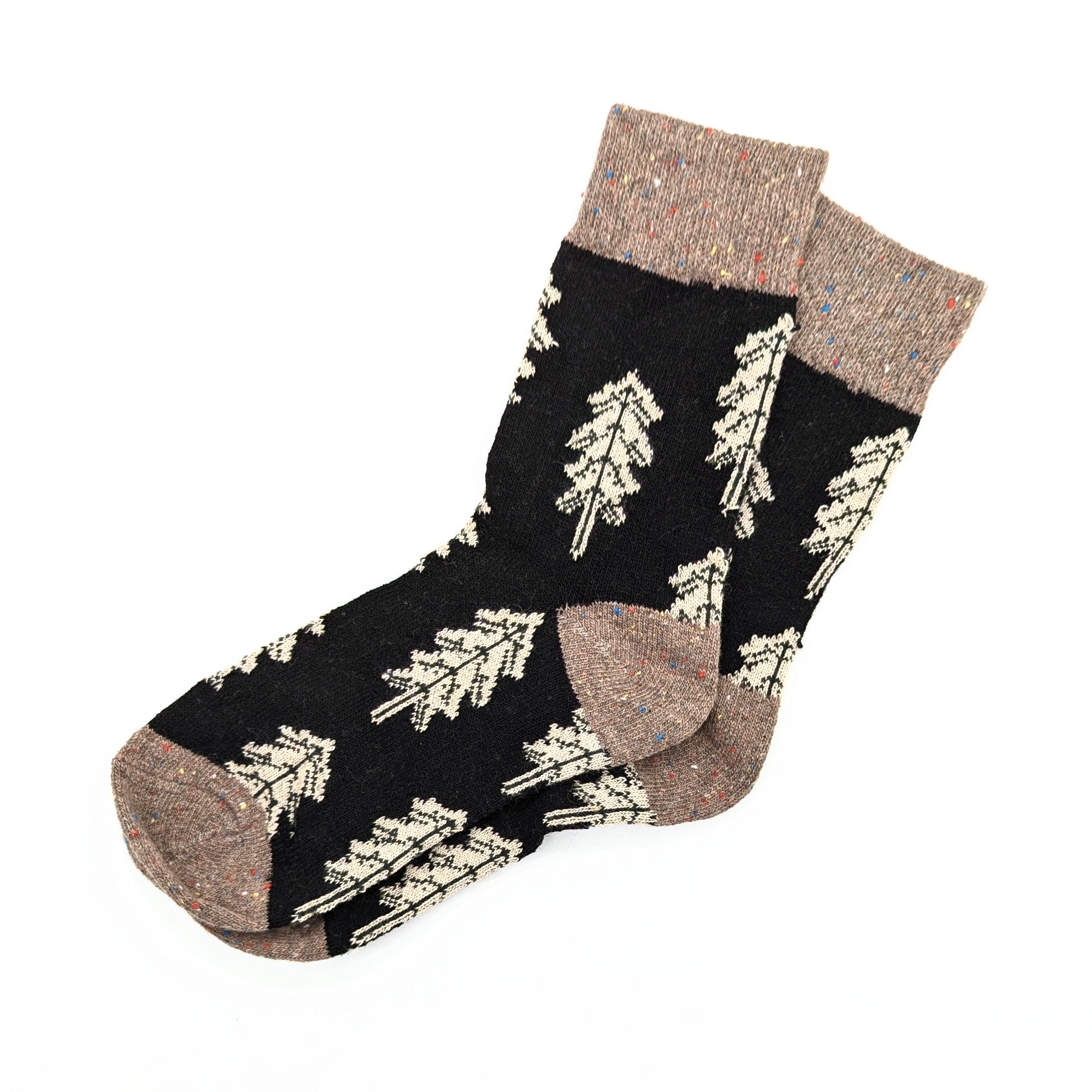 Wool Blend Leaf Socks