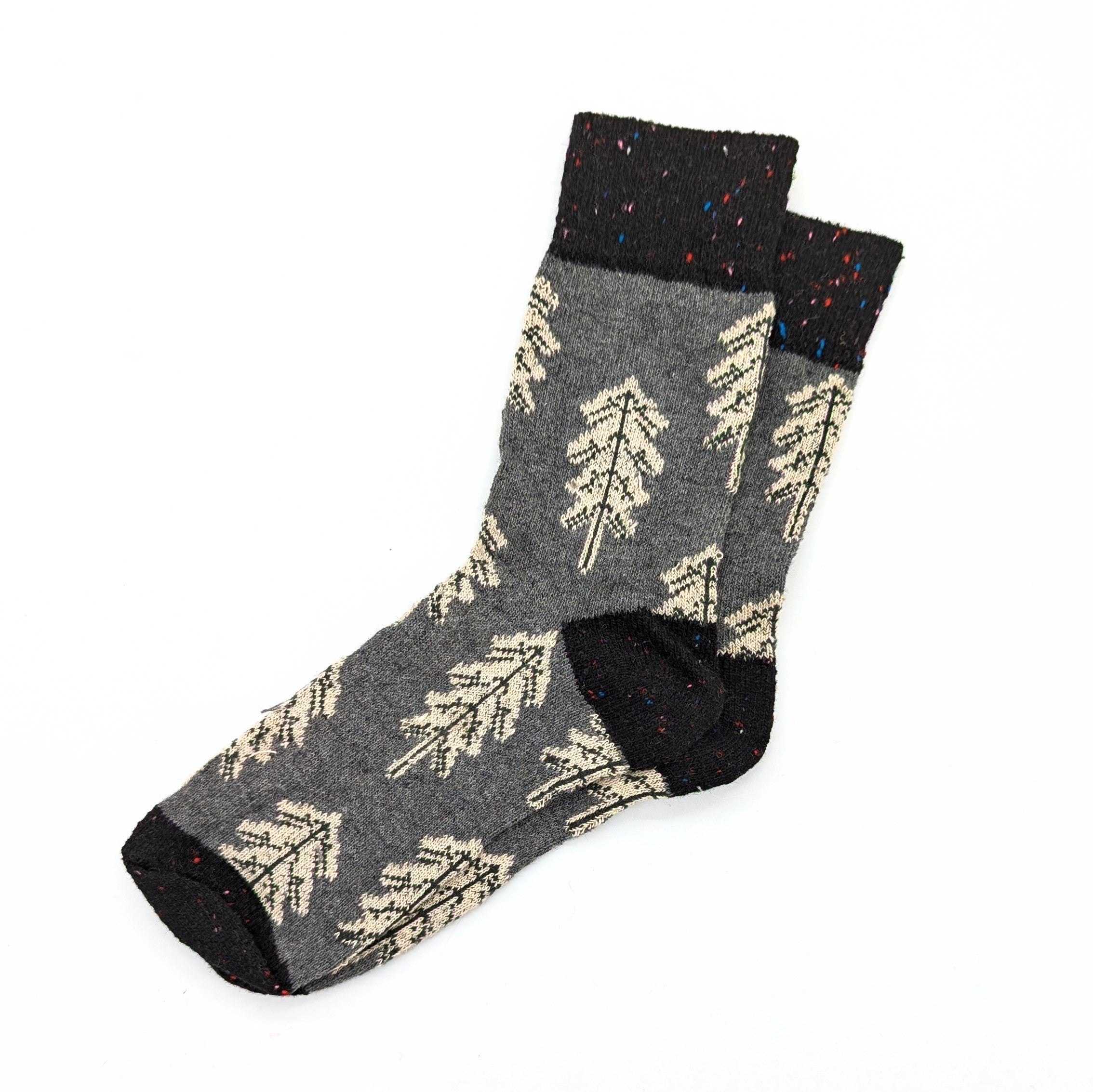 Wool Blend Leaf Socks