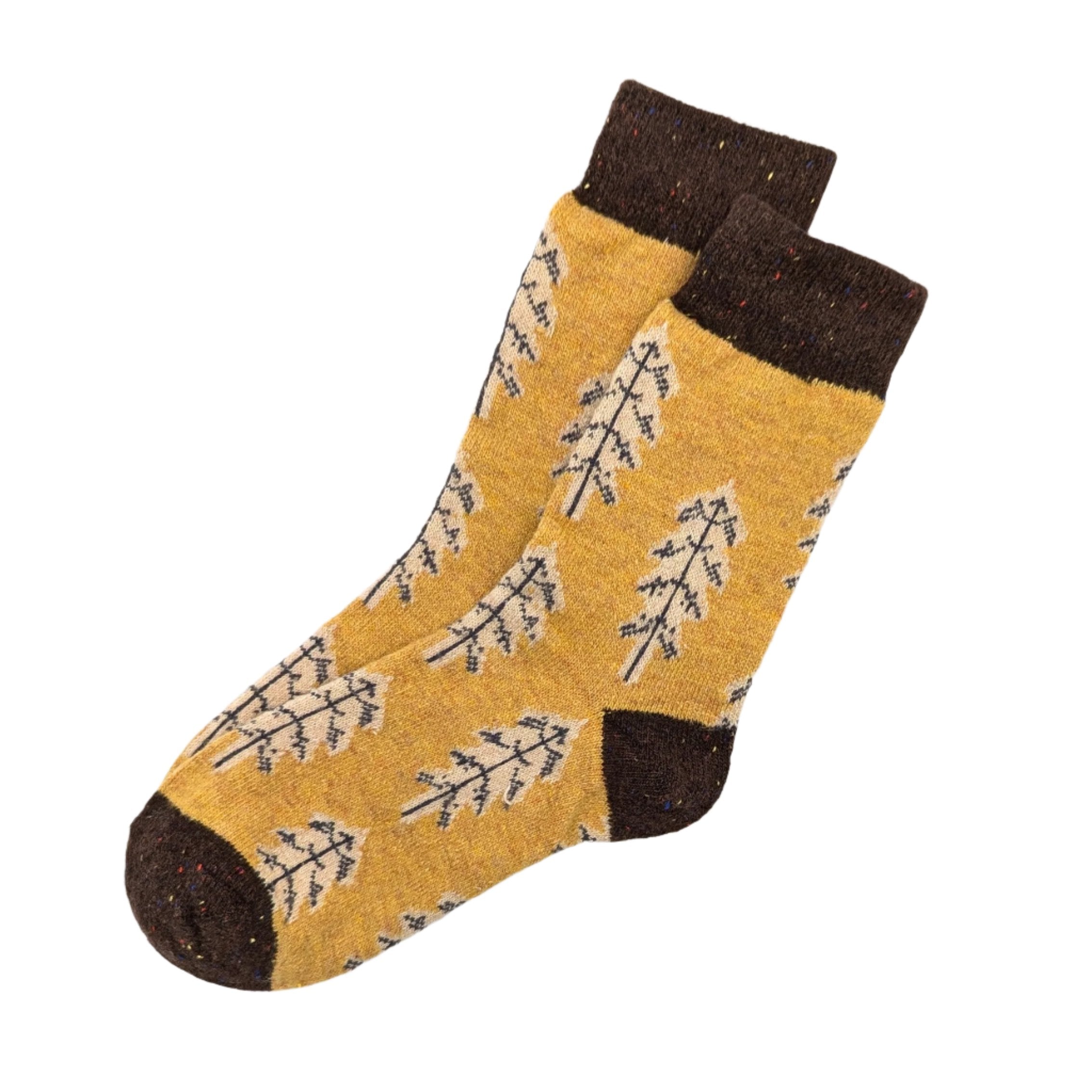 Wool Blend Leaf Socks