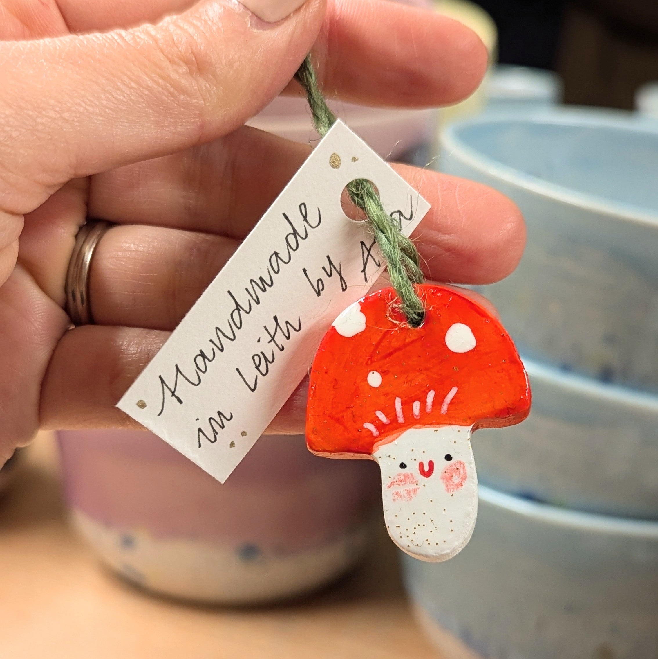 Handmade Red Mushroom Decoration