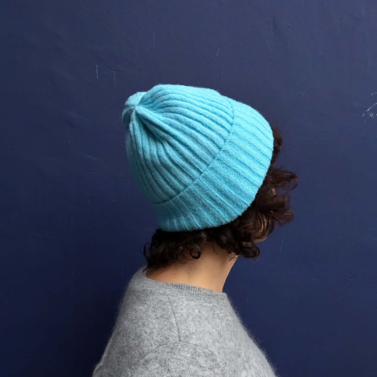Aqua Rhinestone Knit Hat #164-24 NEW Aqua Womens Metallic Rib-Knit Cuffed Beanie Hat One Size  main image 2