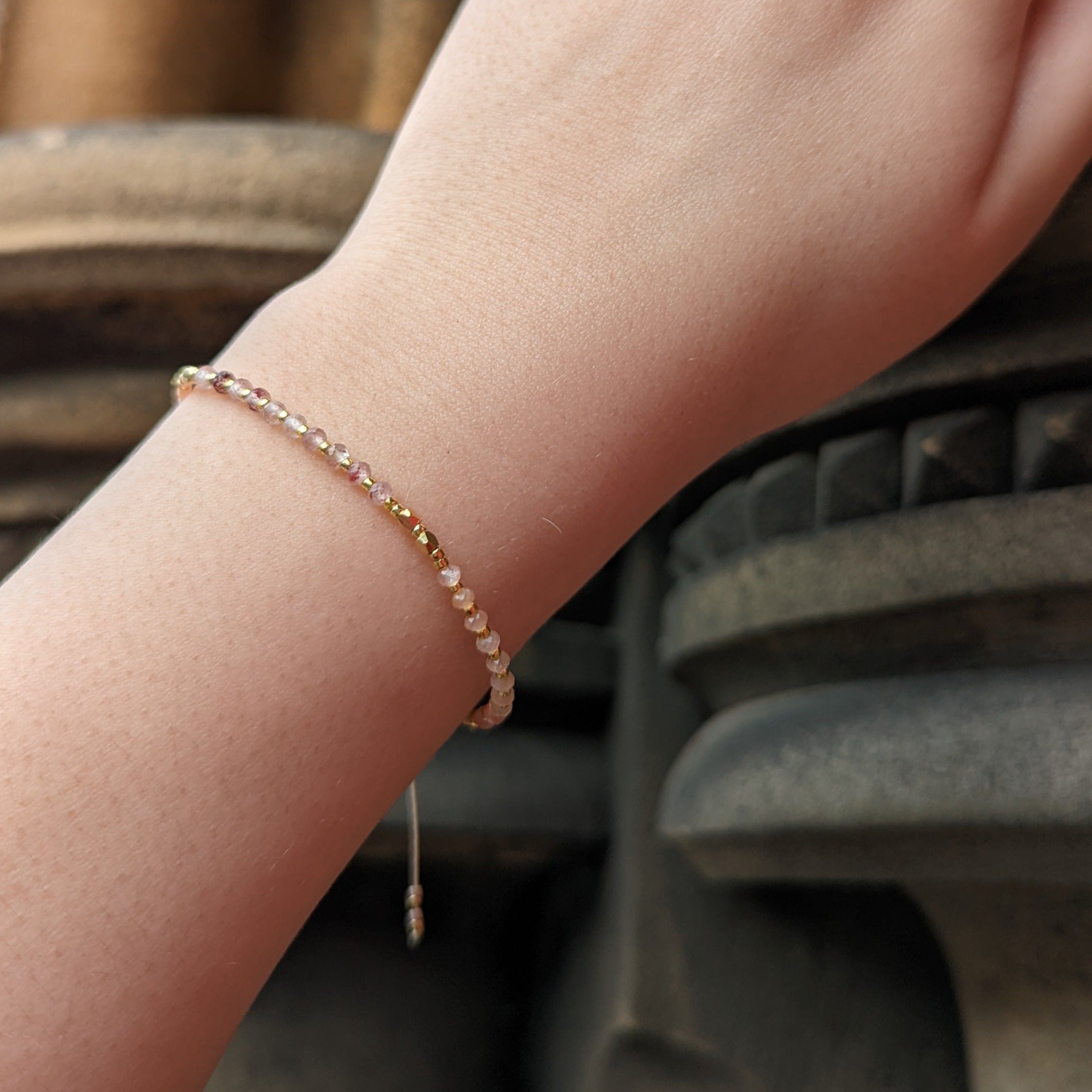 Rose Quartz Miyuki Bead Bracelet