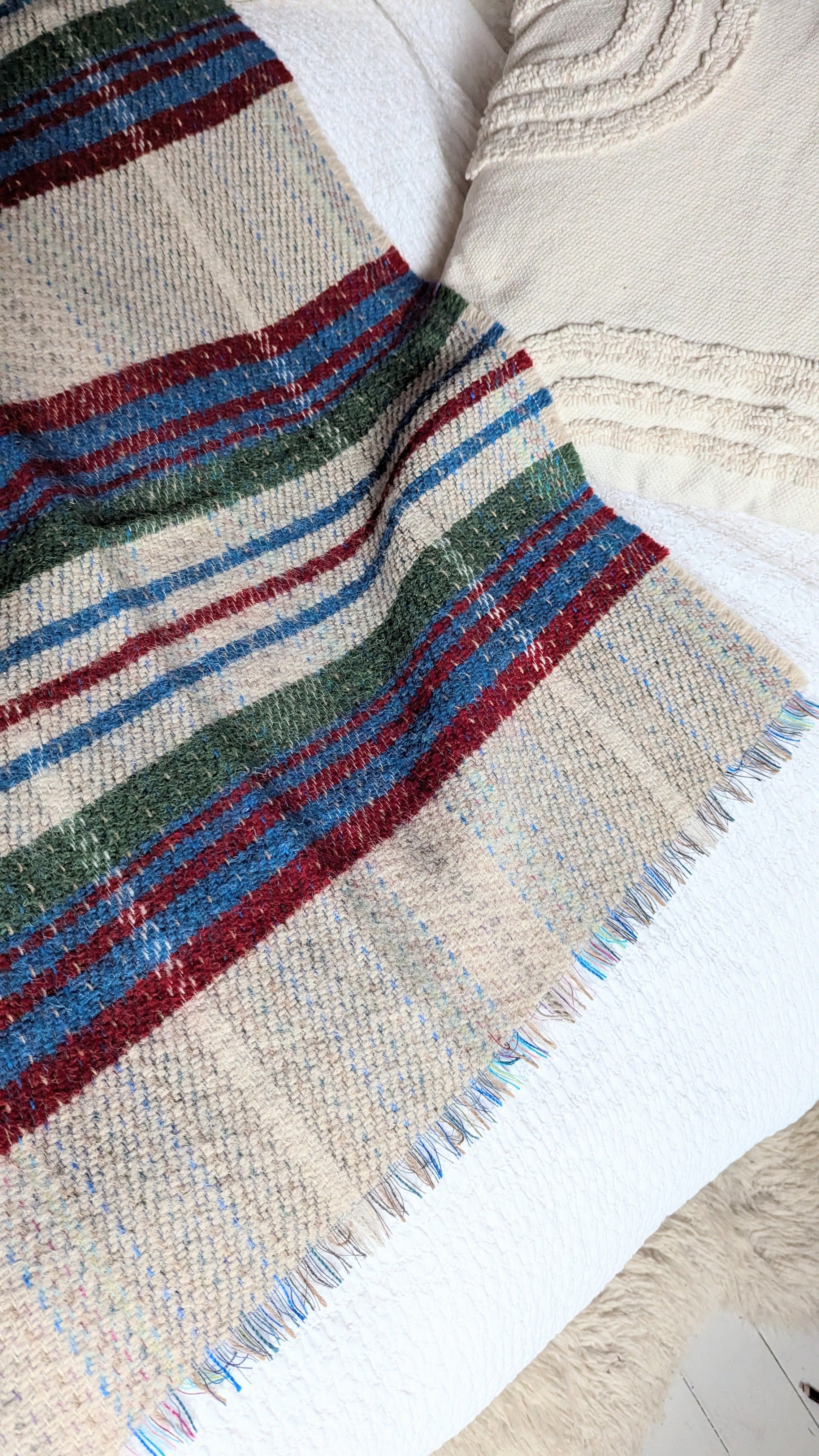 Green, Blue & Red Recycled Throw