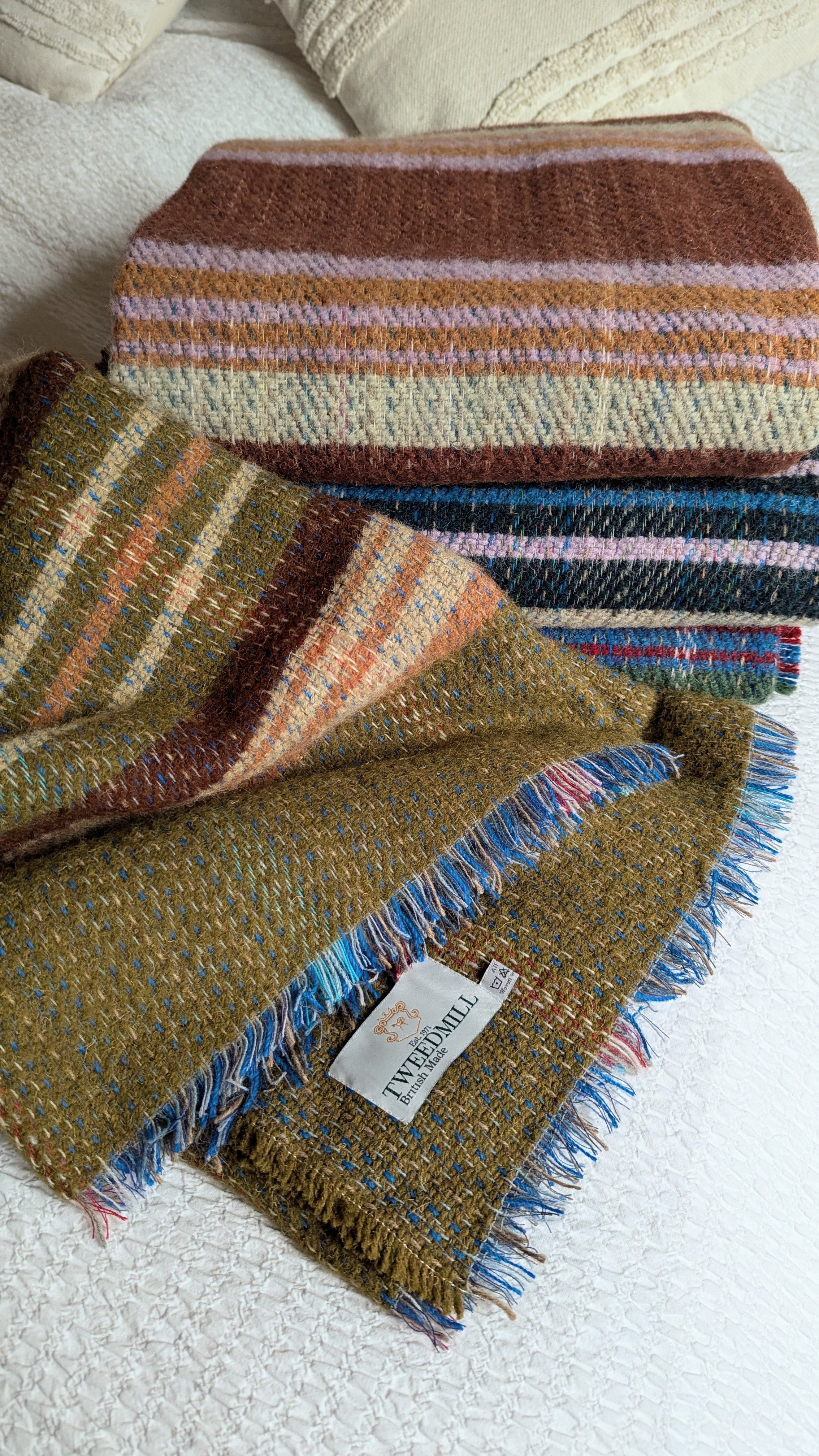 Olive & Brown Recycled Throw