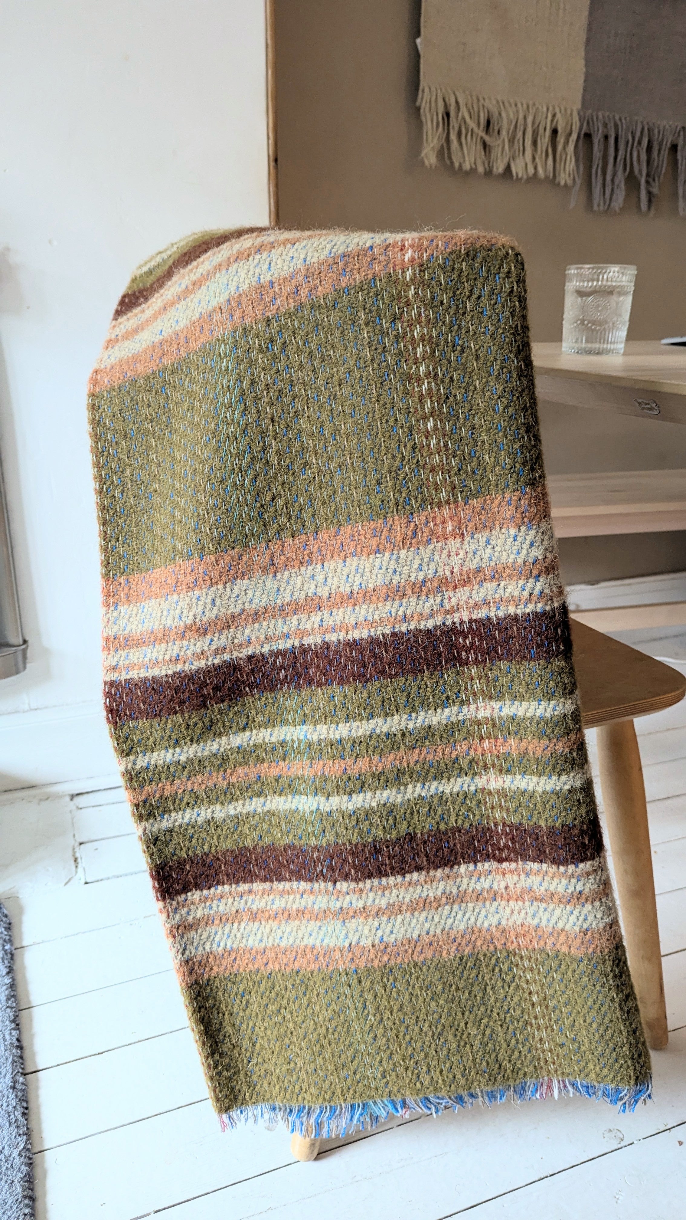 Olive & Brown Recycled Throw