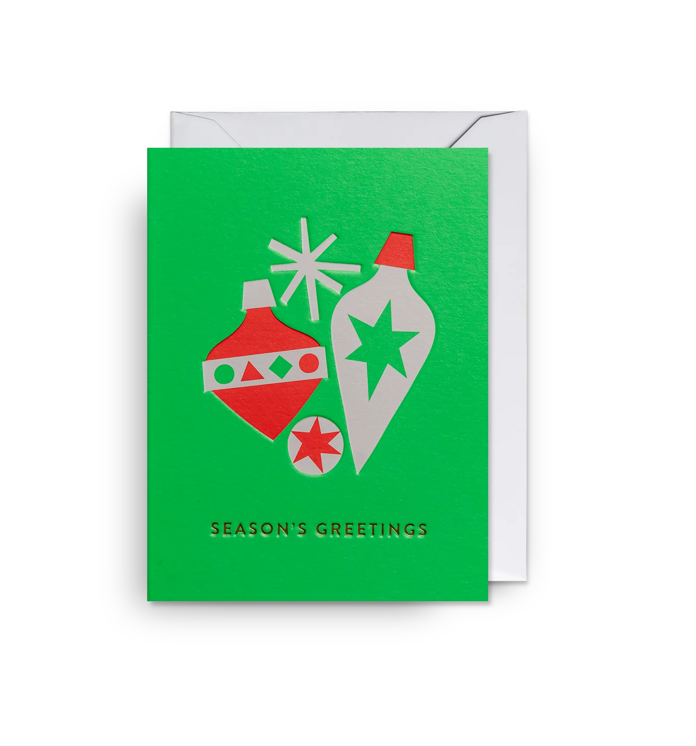 Pack Of Five Bauble Christmas Cards