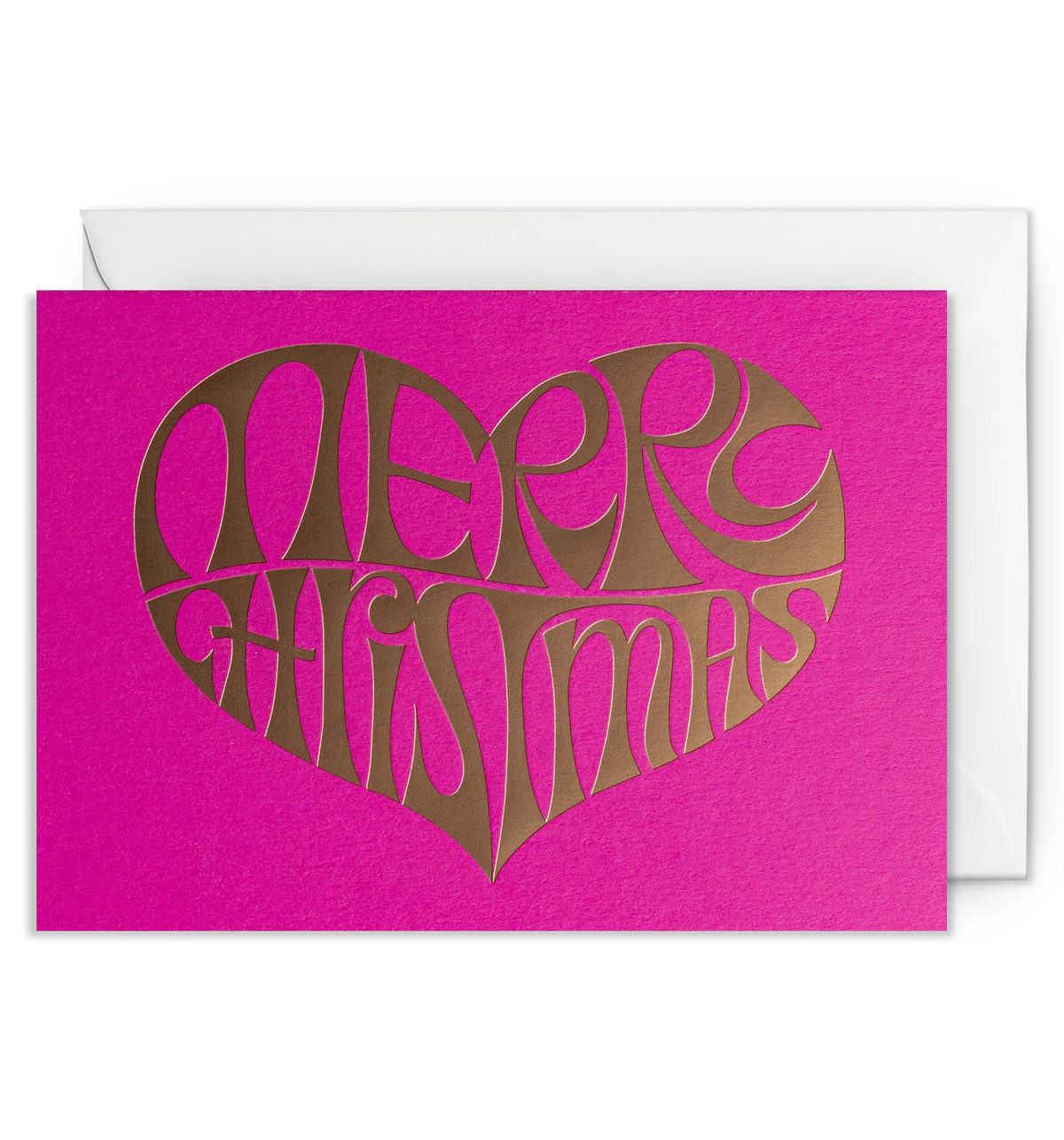 Pack Of Five Pink Heart Christmas Cards