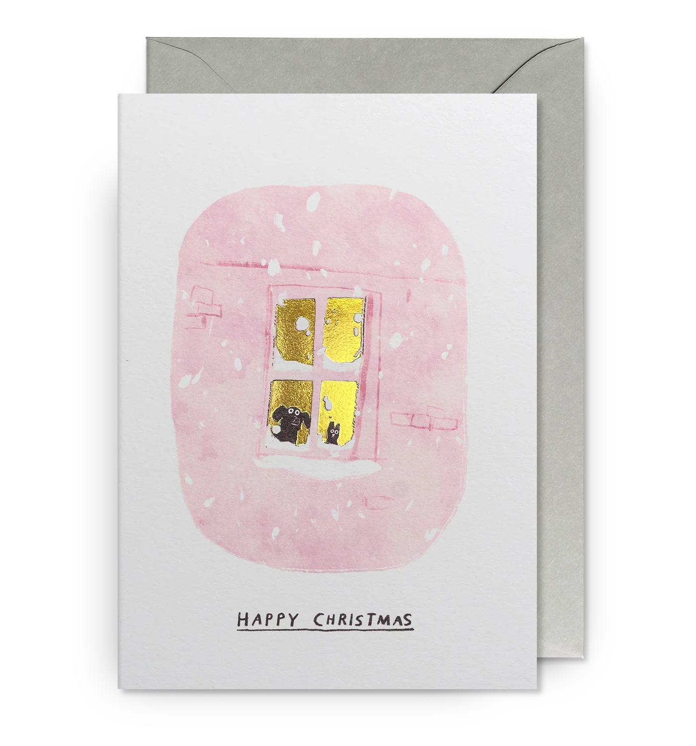 Pack Of Five Snowy Window Christmas Cards
