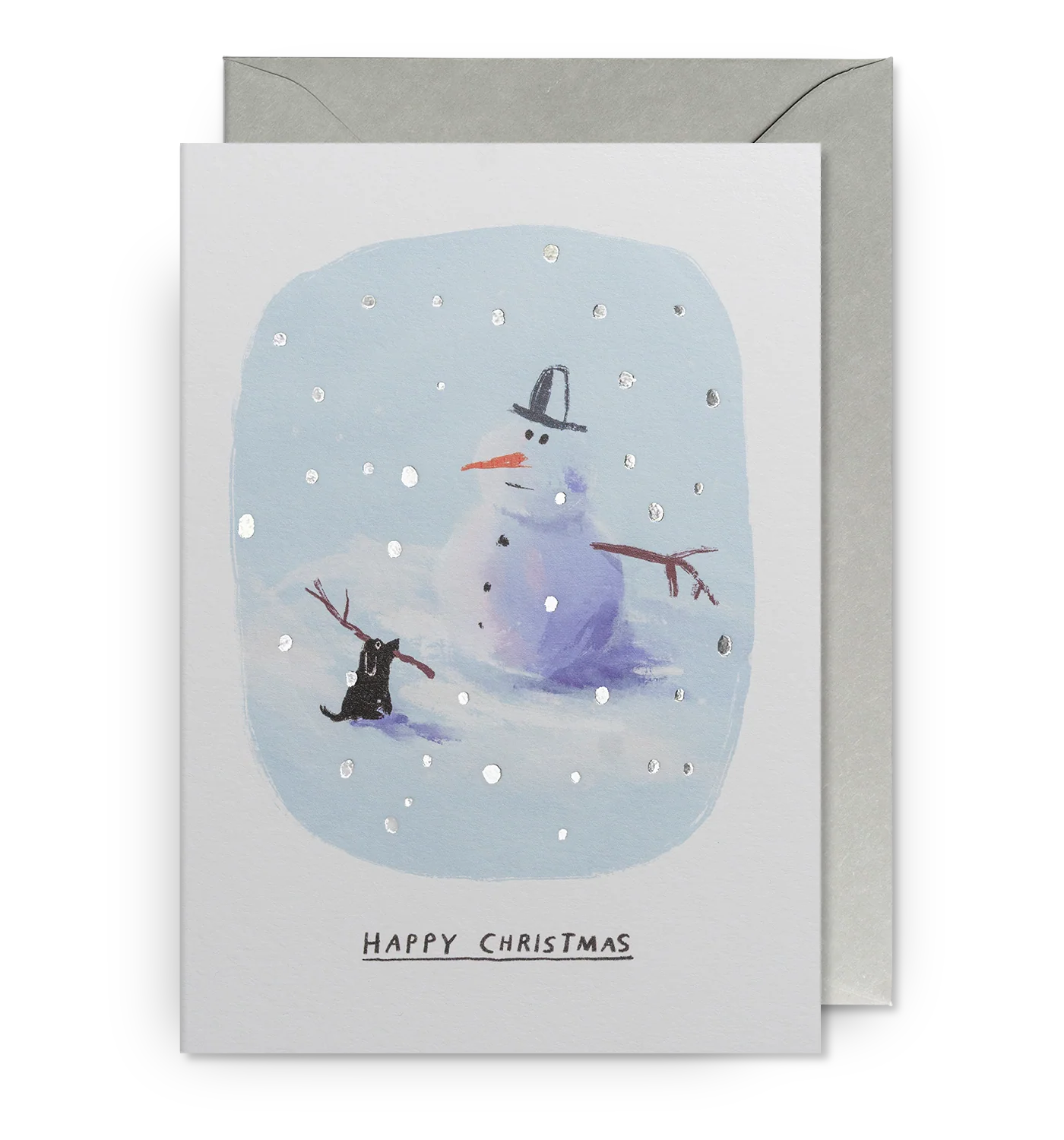 Pack Of Five Snowman & Dog Christmas Cards