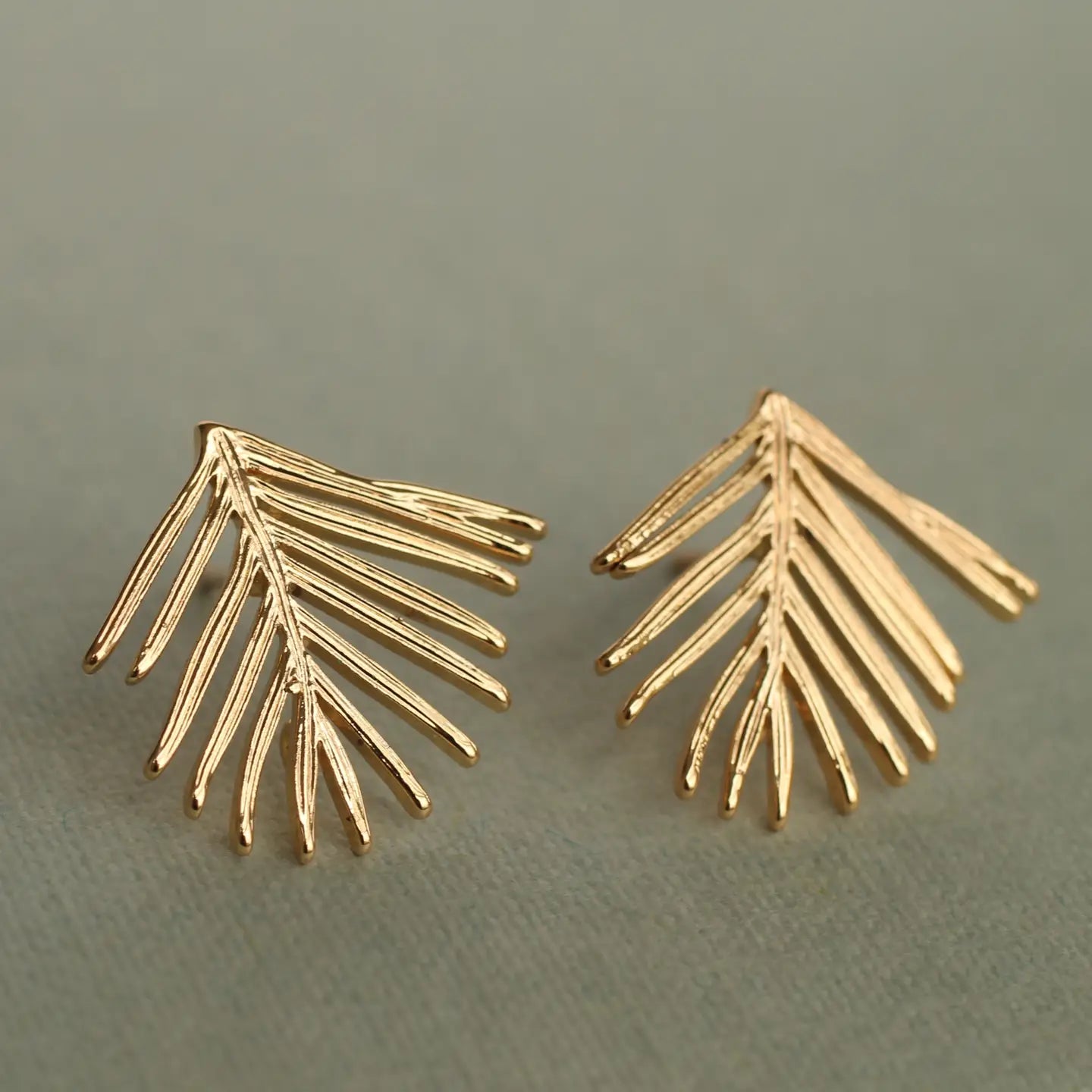 Pine Needle Fir Branch Stud Earrings