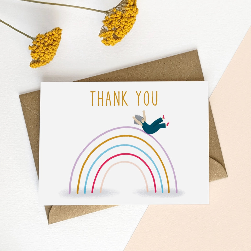 Rainbow Thank You Card By Elsa Rose Frere Curiouser Rainbow Thank You Card By Elsa Rose Frere Curiouser