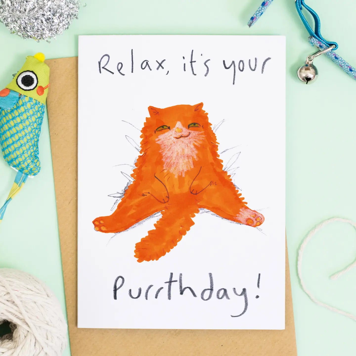 Relax It's Your Purrthday Birthday Card