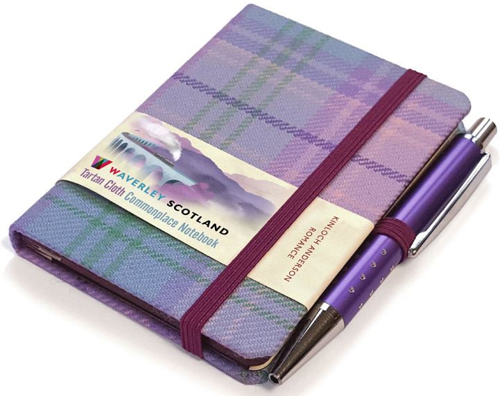 Romance Tartan Cloth Notebook With Pen