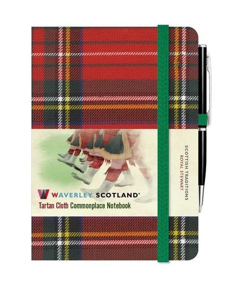Royal Stewart Tartan Cloth Notebook With Pen