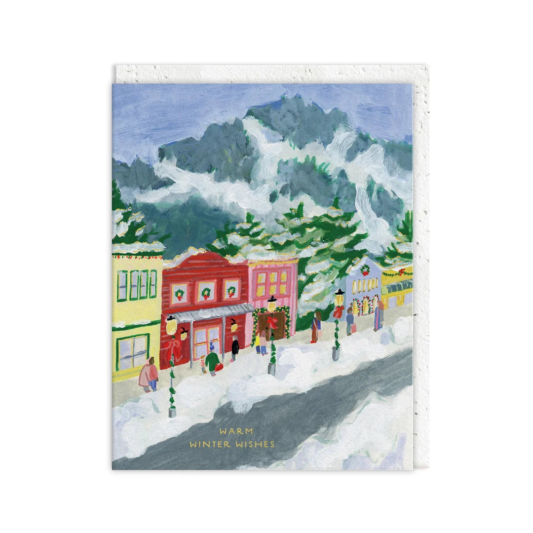 Winter Town Plantable Envelope Christmas Card