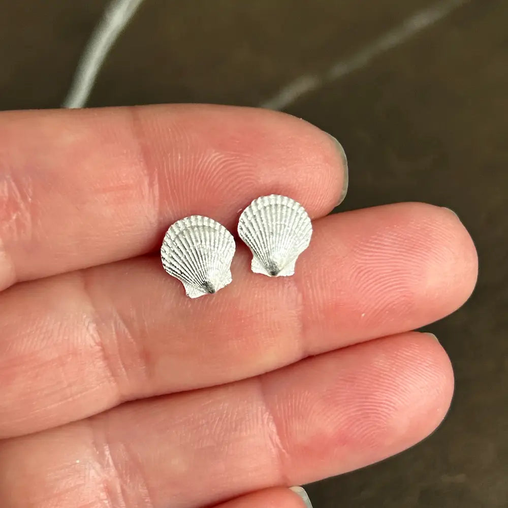 Silver Scallop Shell Earrings