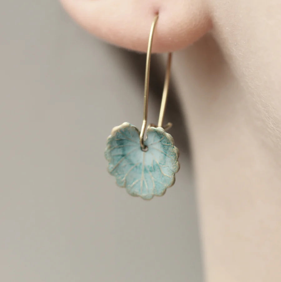 Seafoam Turquoise Leaf Earrings