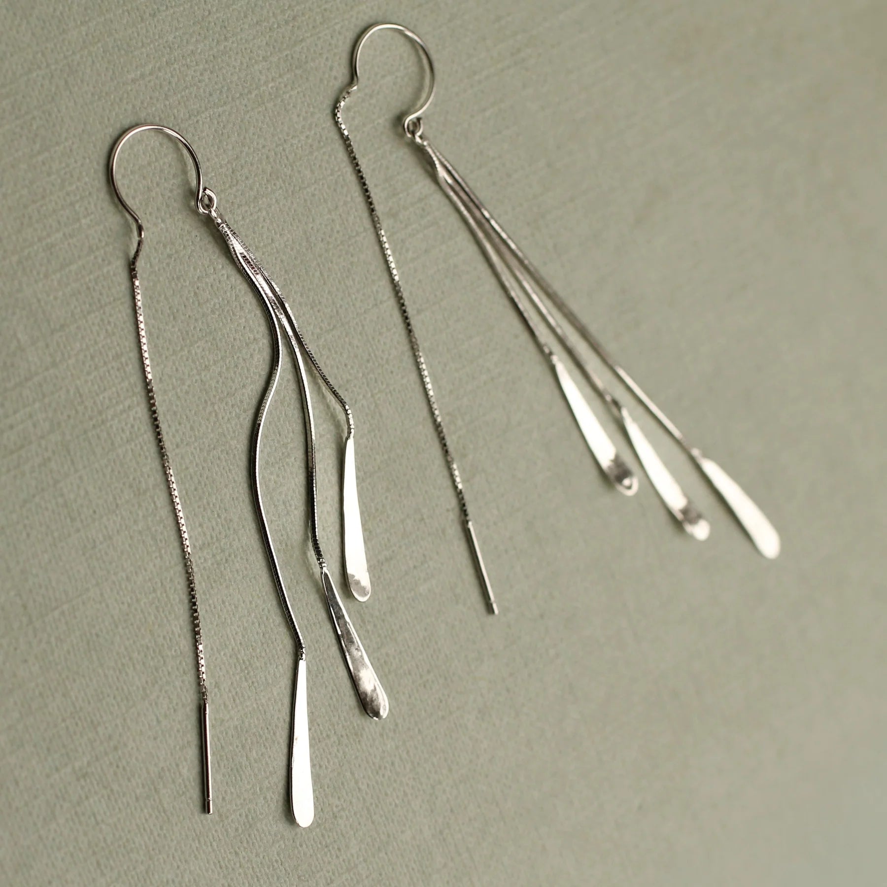 Silver Ribbon Earrings