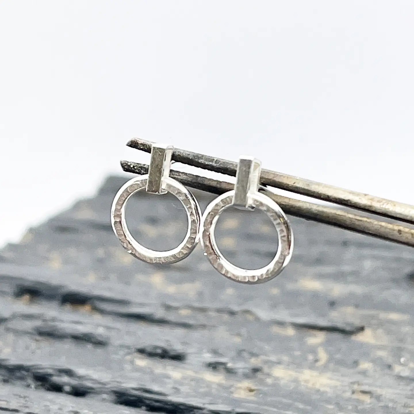 Sterling Silver Geometric Drop Earrings