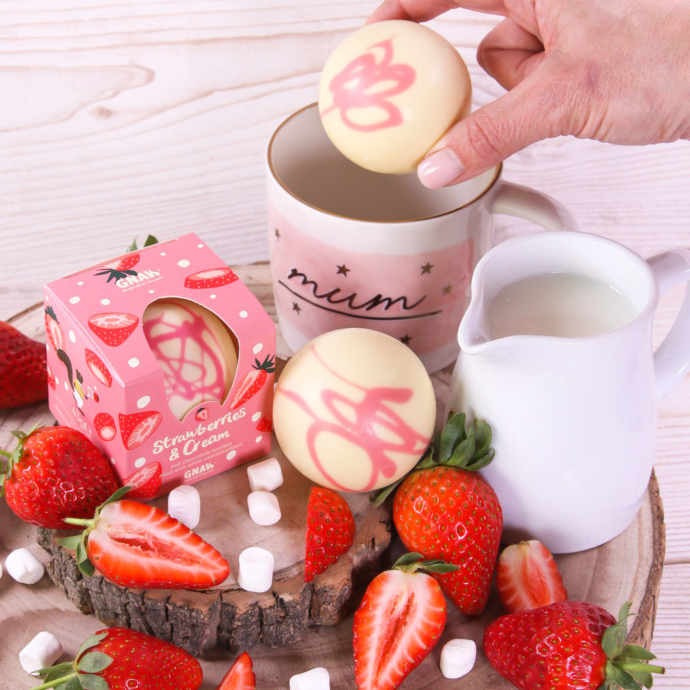 Strawberries and Cream White Hot Chocolate Bomb