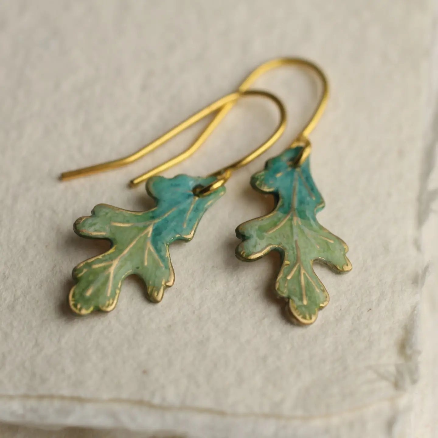 Tiny Oak Leaf Earrings