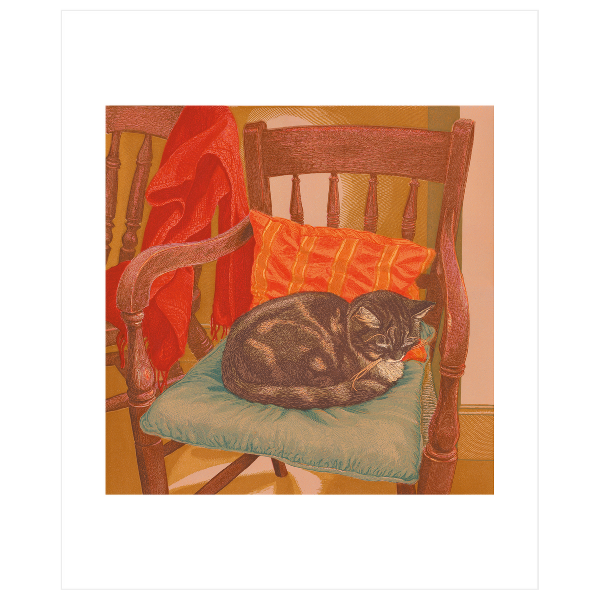 Helen Sleeping on Millie's Chair Blank Card