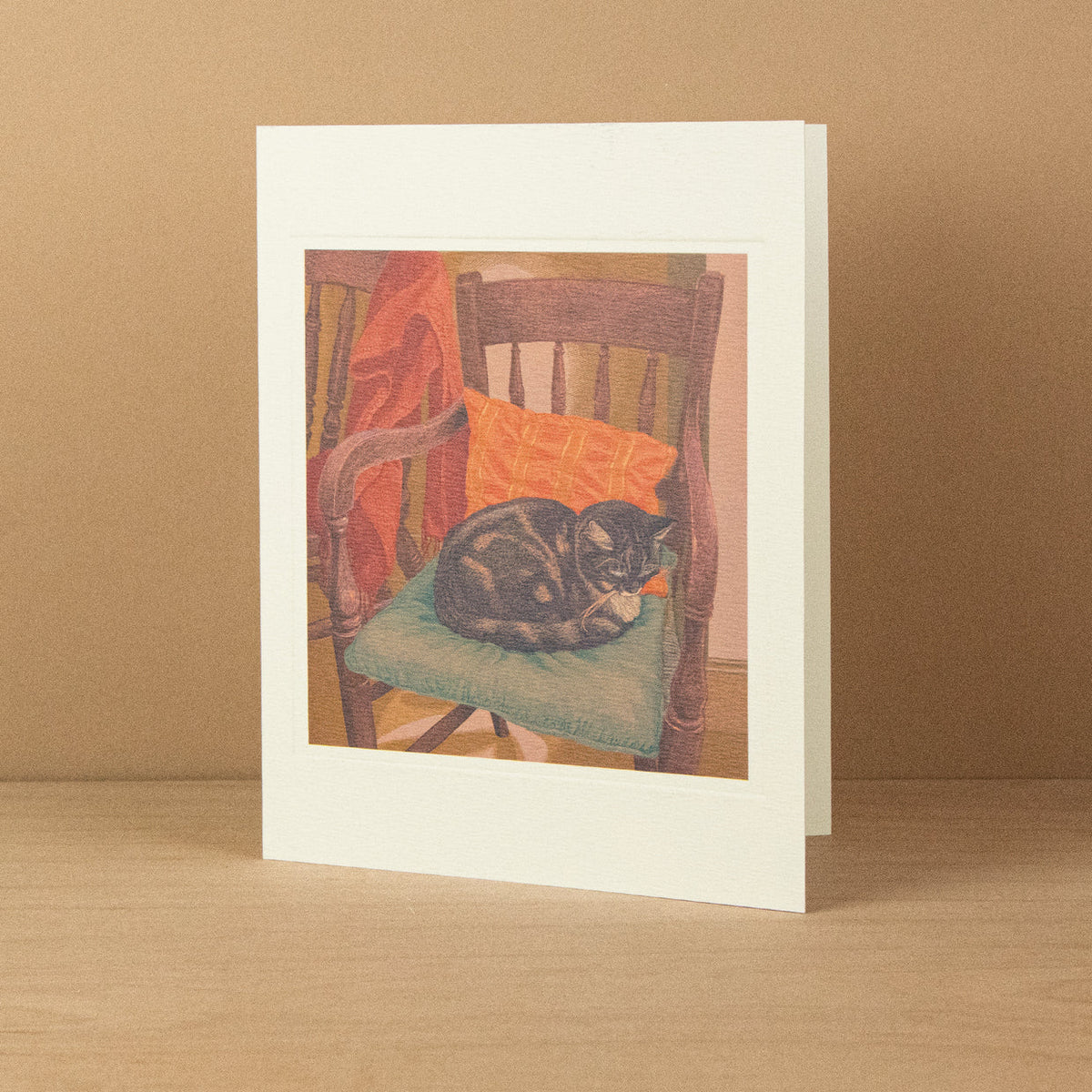Helen Sleeping on Millie's Chair Blank Card