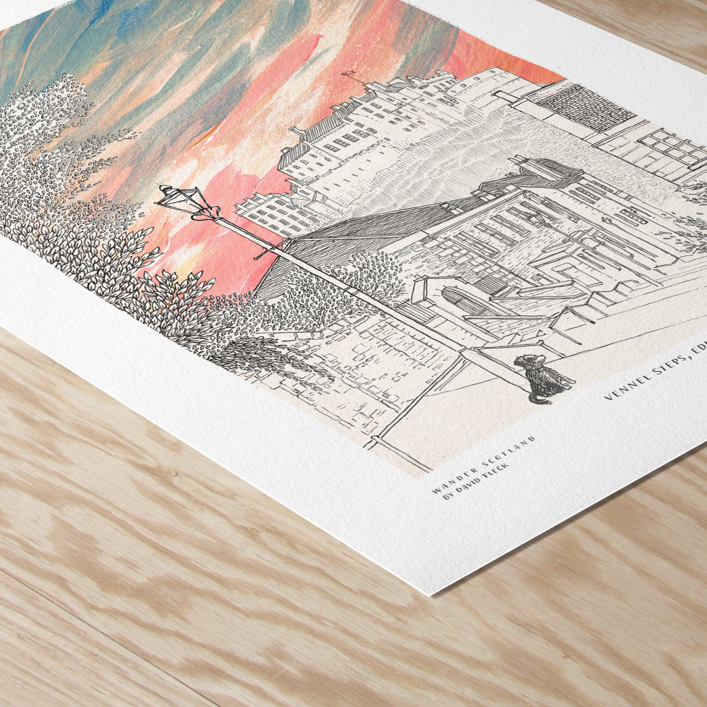 A4 The Vennel Steps, Edinburgh Art Print