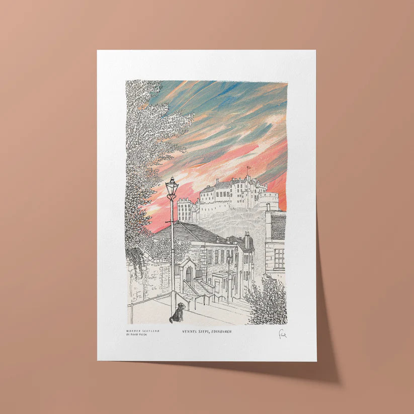 A5 Vennel Steps Art Print