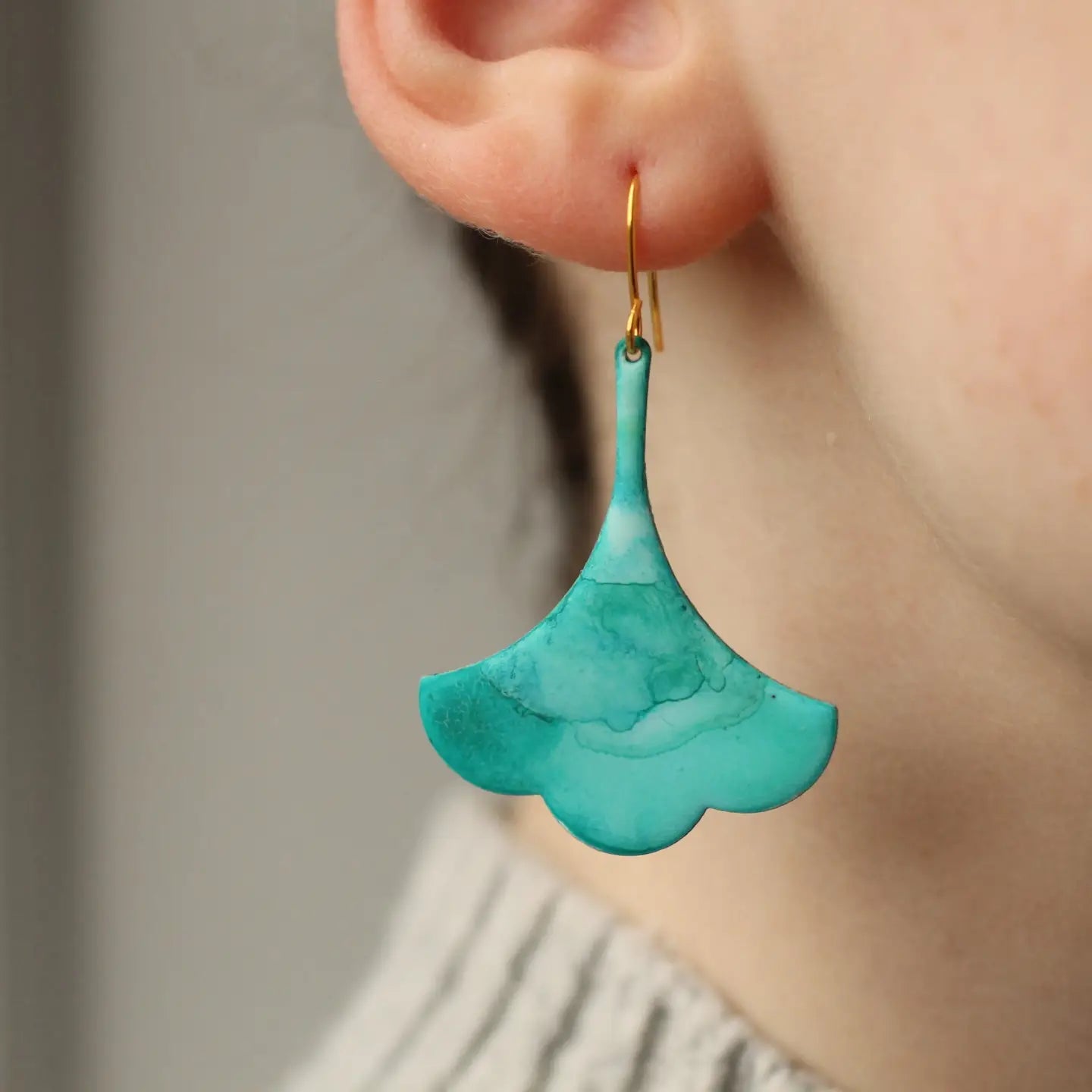 Verdigris Turquoise Drop Earrings