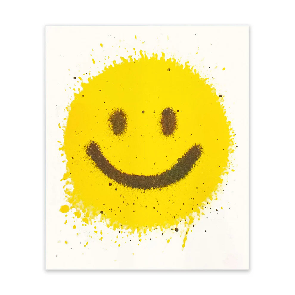 Spray Paint Smiley Risograph Art Print