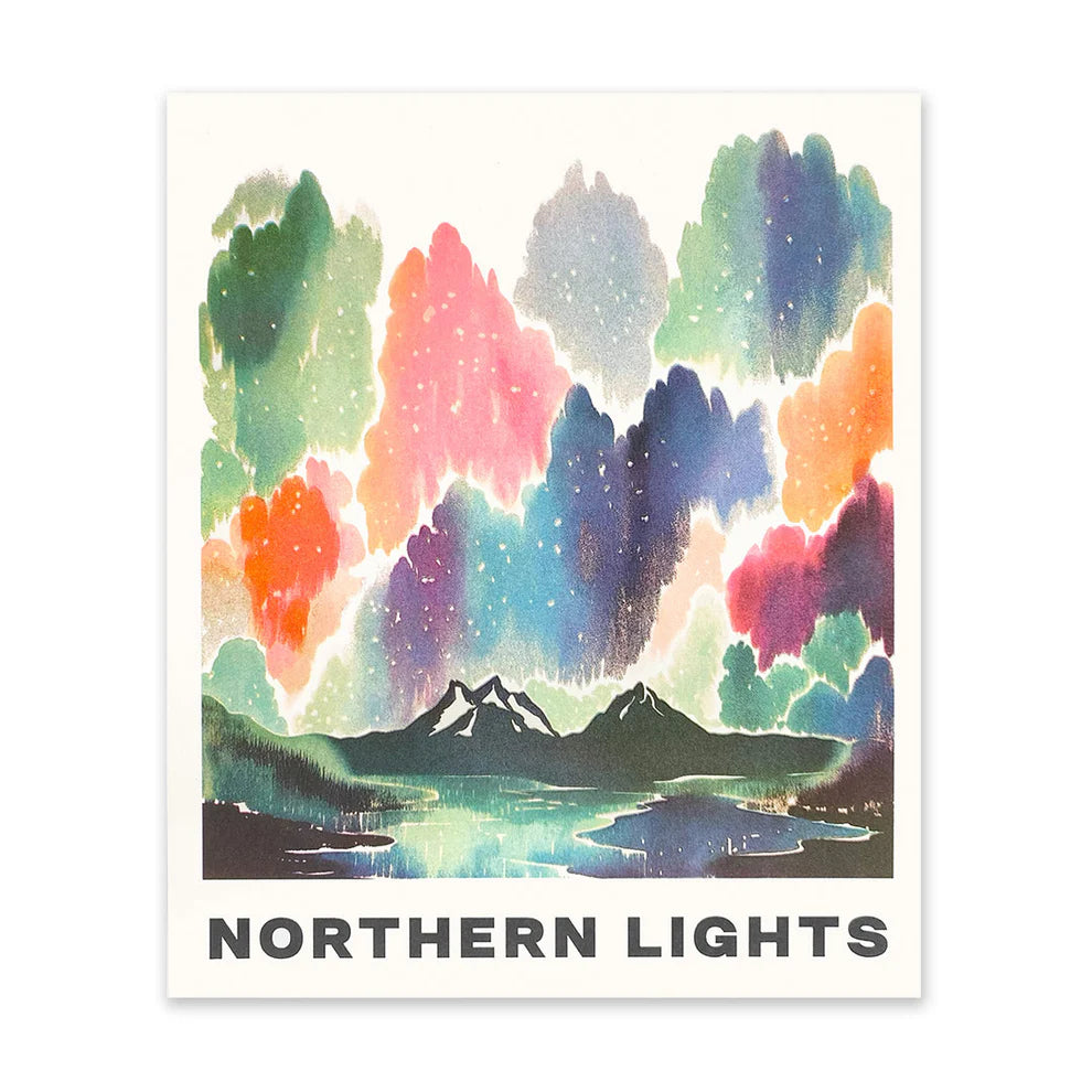 Northern Lights Risograph Art Print