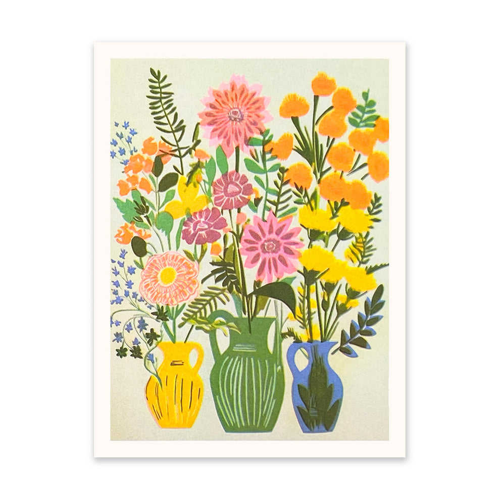 60's Flowers Risograph Art Print