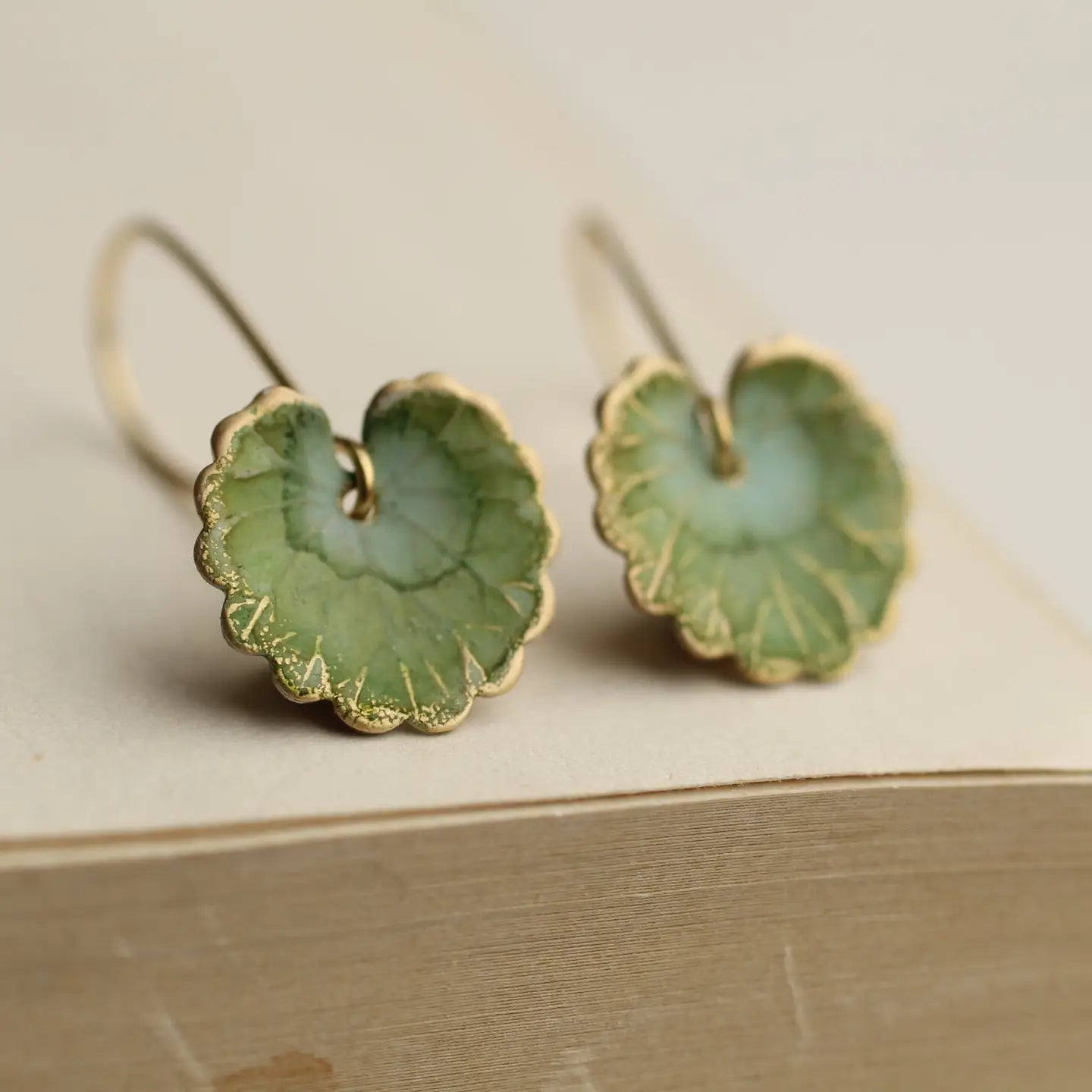 Olive Willow Leaf Earrings