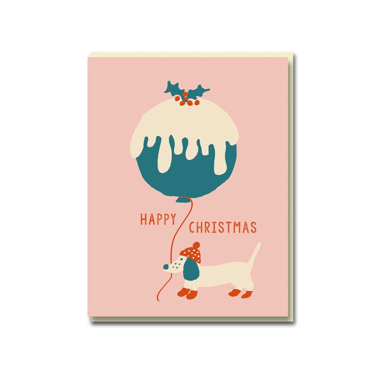 Christmas Pudding & Puppy Card