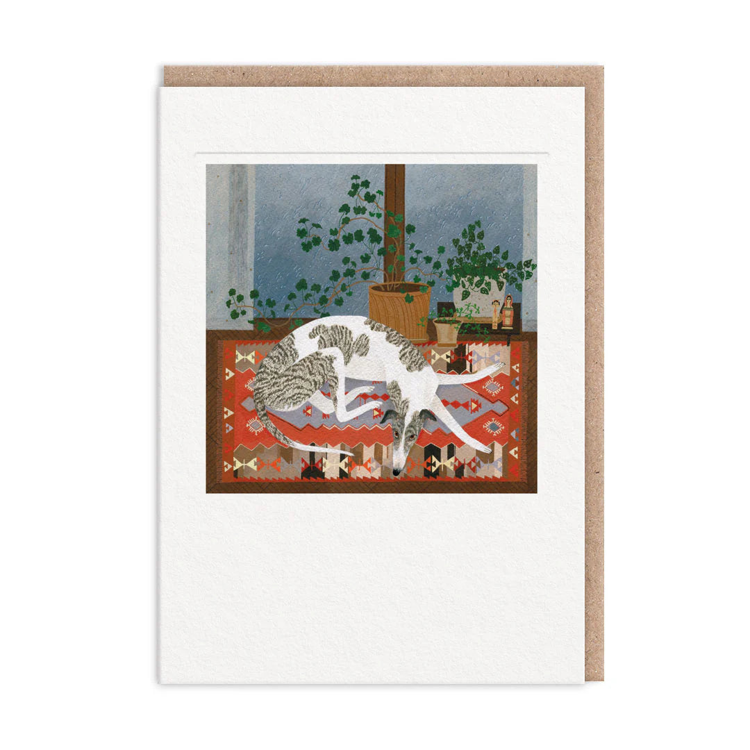 Rainy Greyhound Blank Card