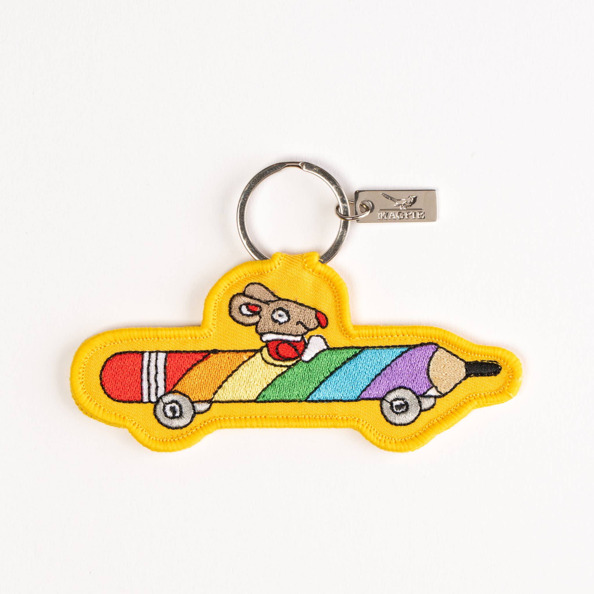 Richard Scarry Rainbow Pencilcar Keyring