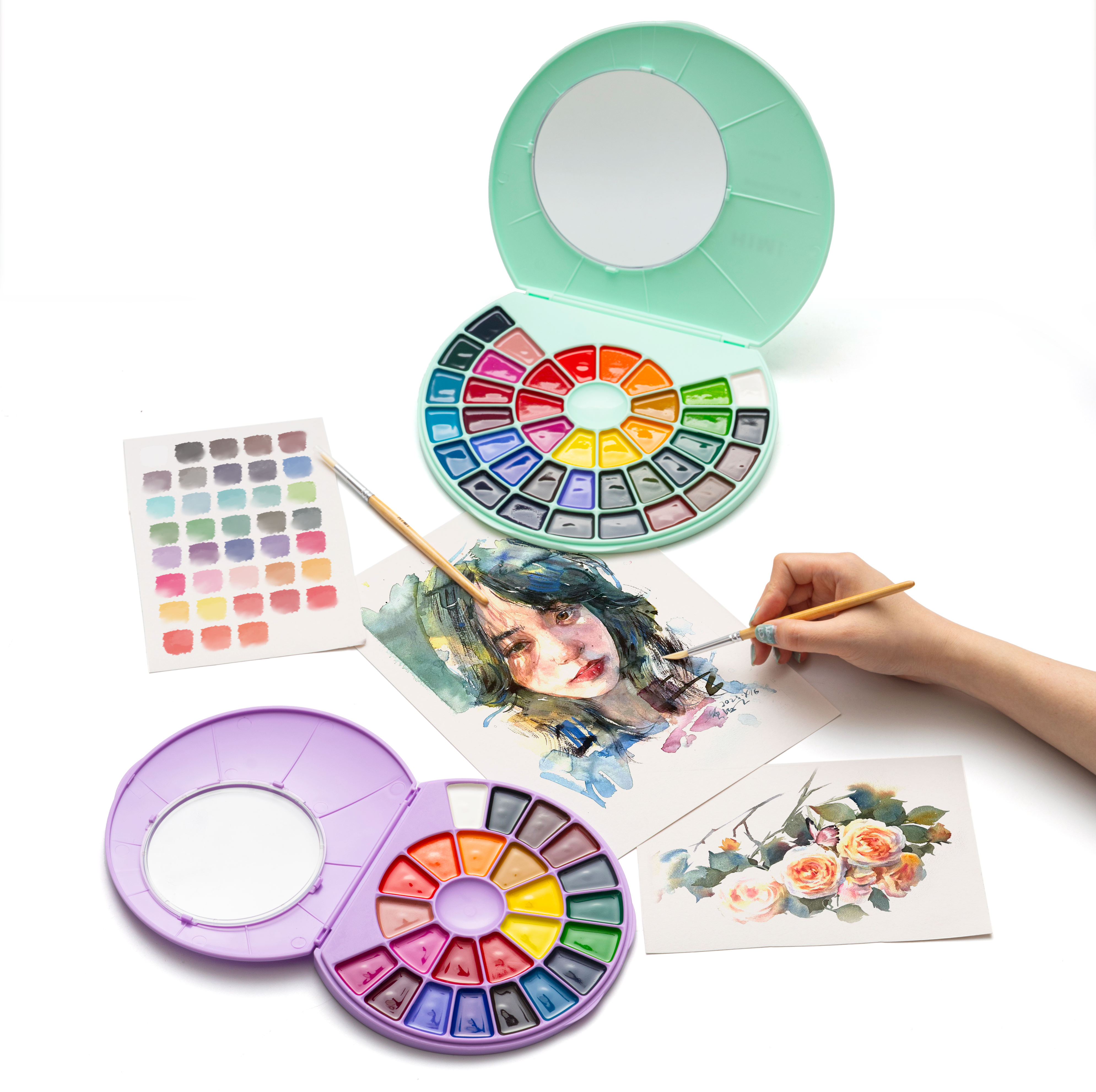 Semi-Moist Watercolour Paint Set (38 Colours)