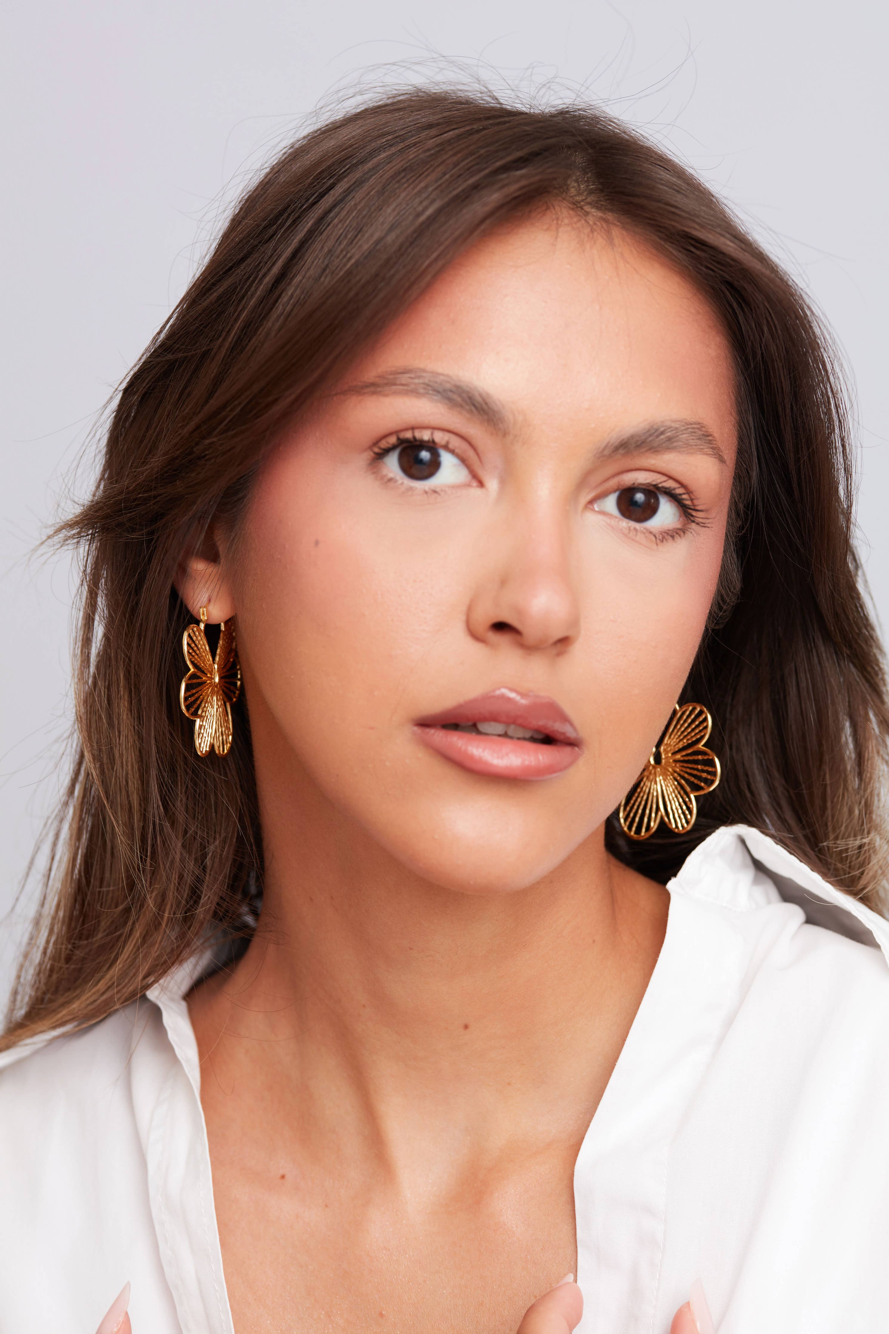 Papillon Boho Chic Earrings Gold Plated