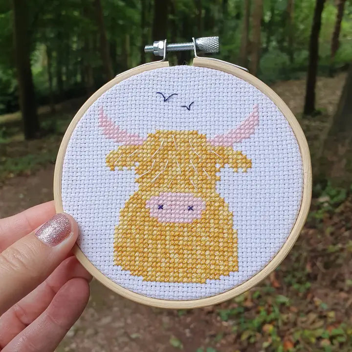 Highland Cow Cross Stitch Kit