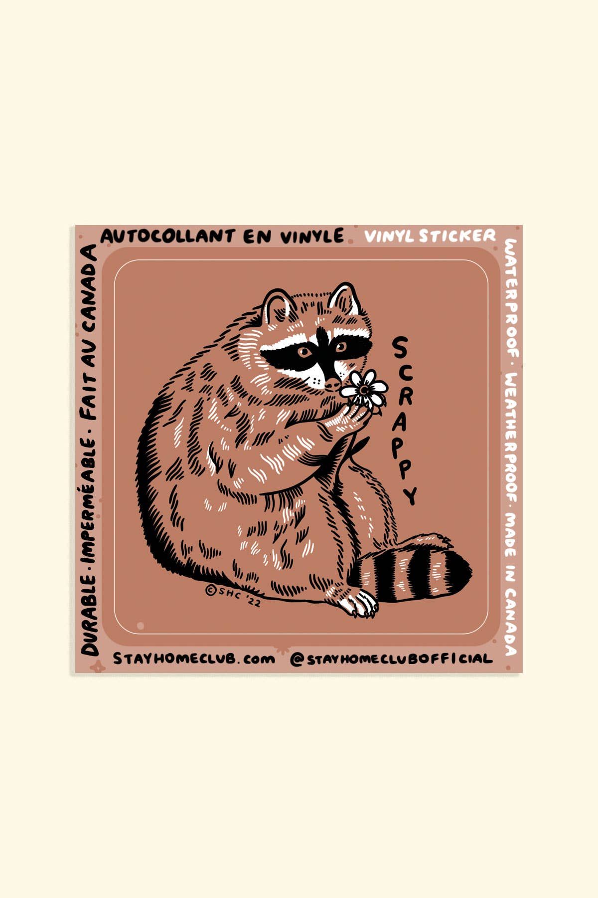 Scrappy Raccoon Vinyl Sticker