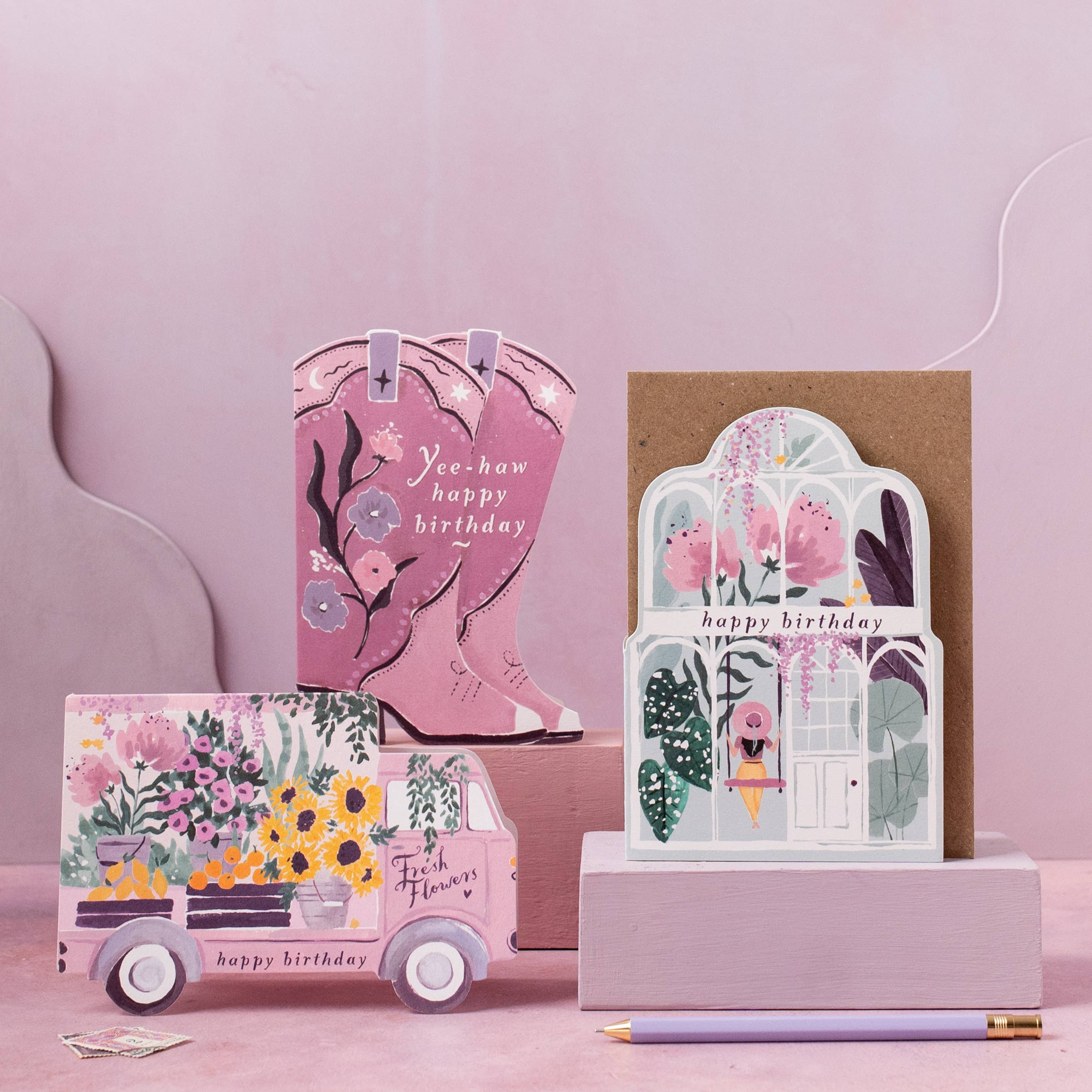 Greenhouse Birthday Die-Cut Card