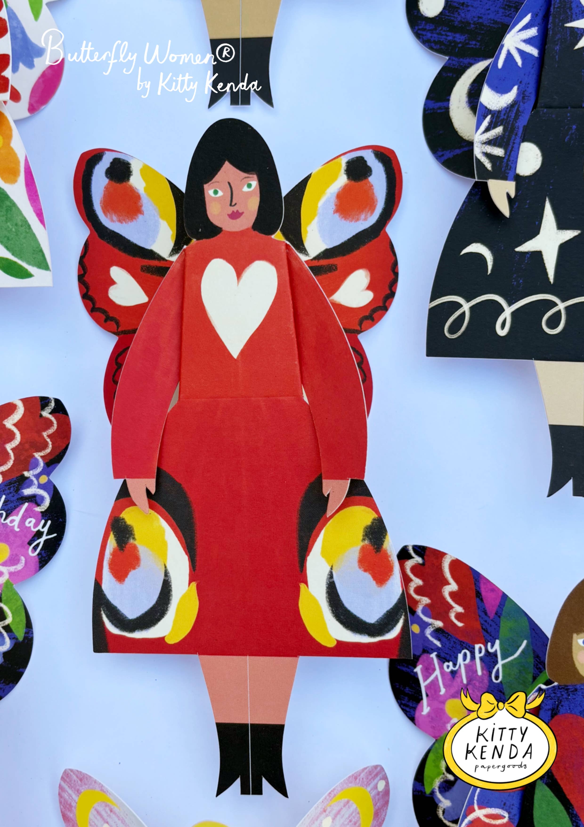 Peacock Butterfly Woman Card